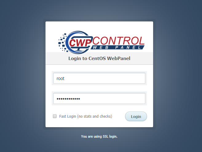 CWP Login Page